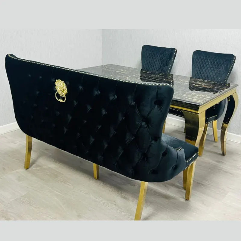 Black Dining Bench with back (1)