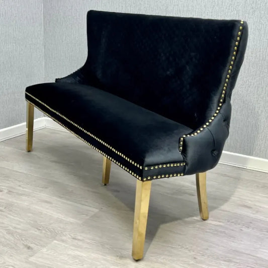 Black Dining Bench with backrest (1)