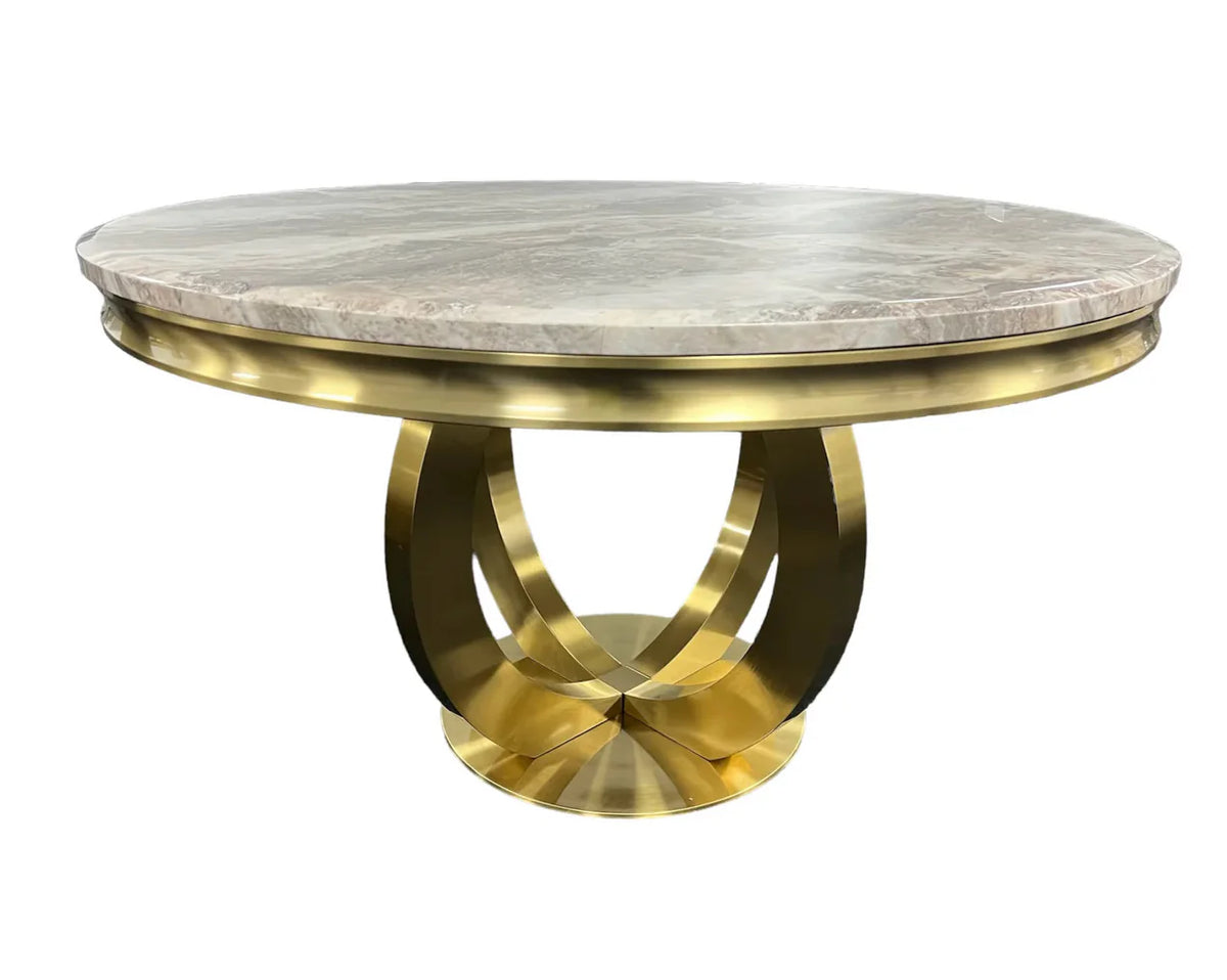 gold dining table round
