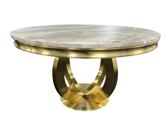 gold dining table round