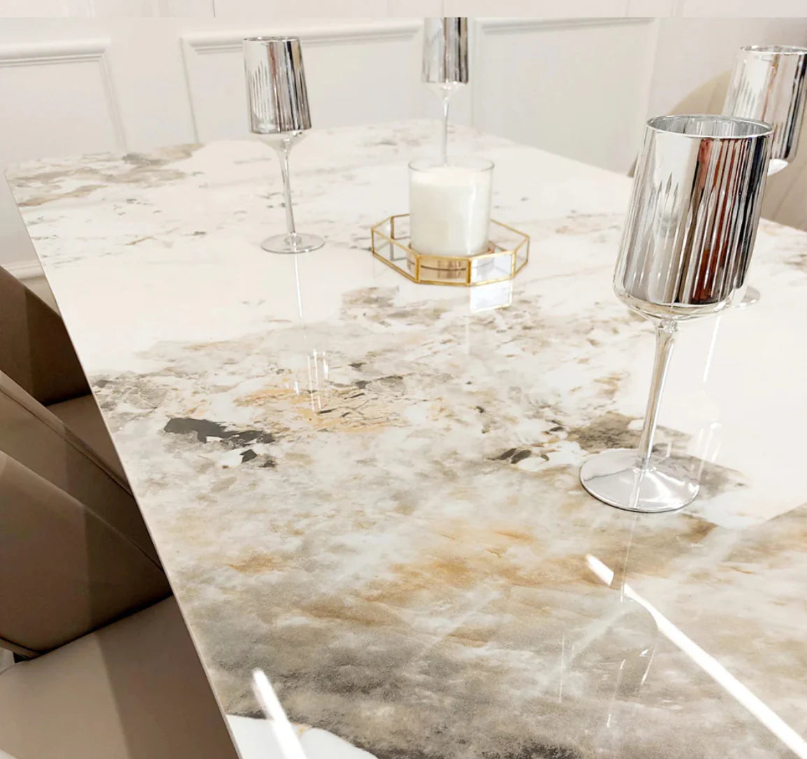 Gold Dining Table with Pandora Gold 2