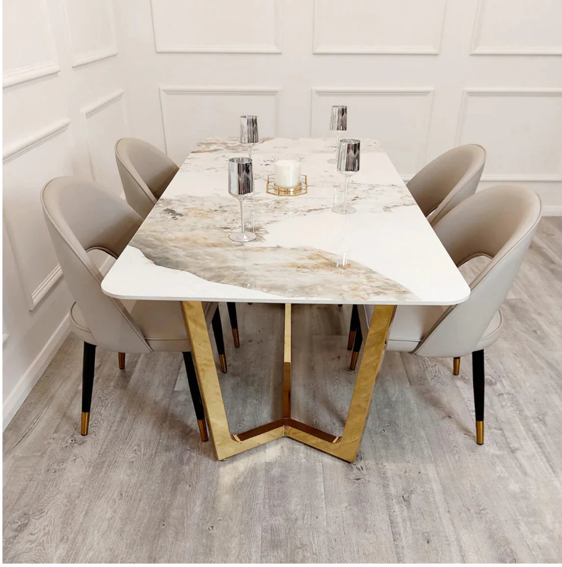 Gold Dining Table with Pandora Gold 4