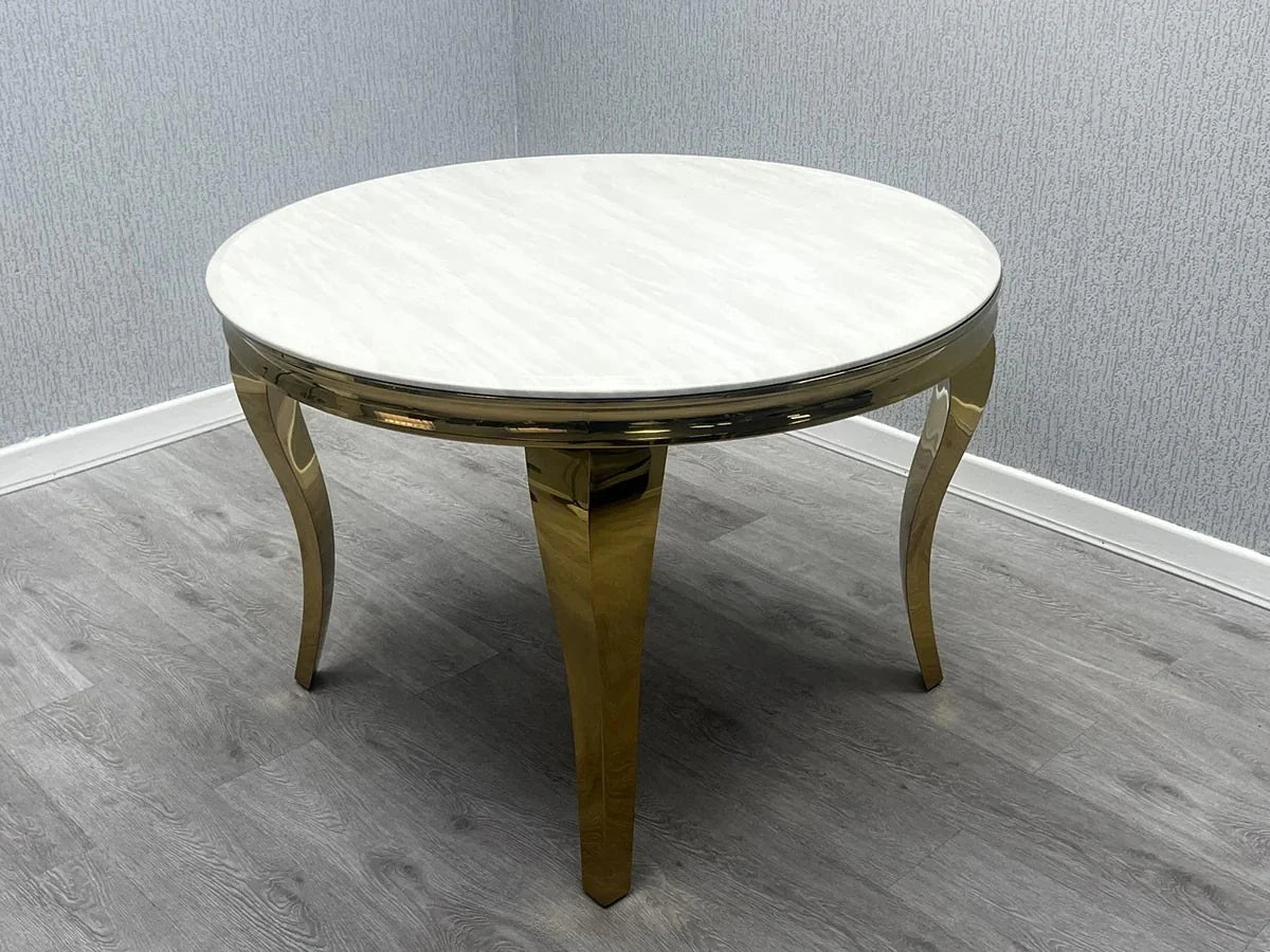 round cream dining table