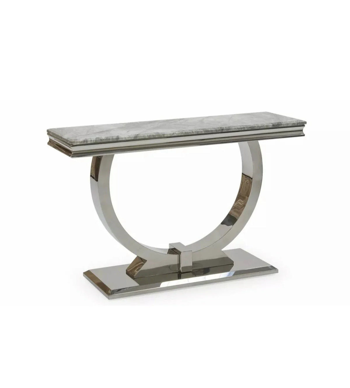 white marble console table