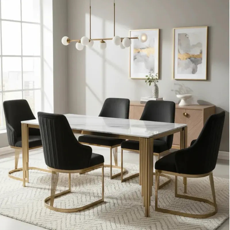 Black and Gold Dining Table Sets (1)
