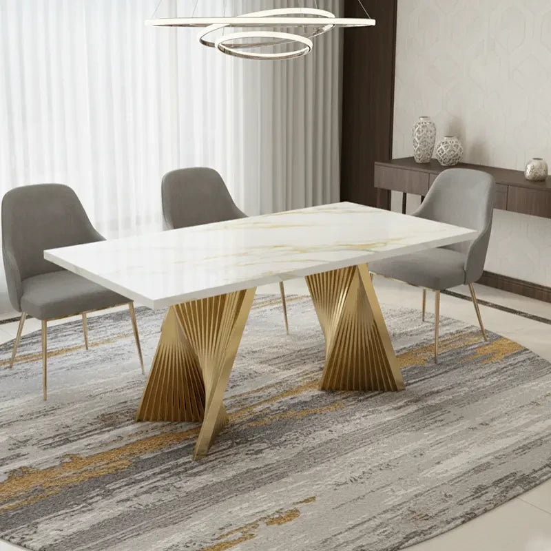 marble dining table with gold legs (1)