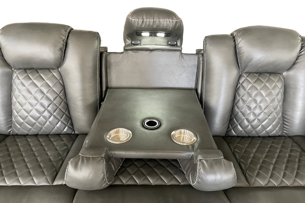 grey 3 seater recliner sofa