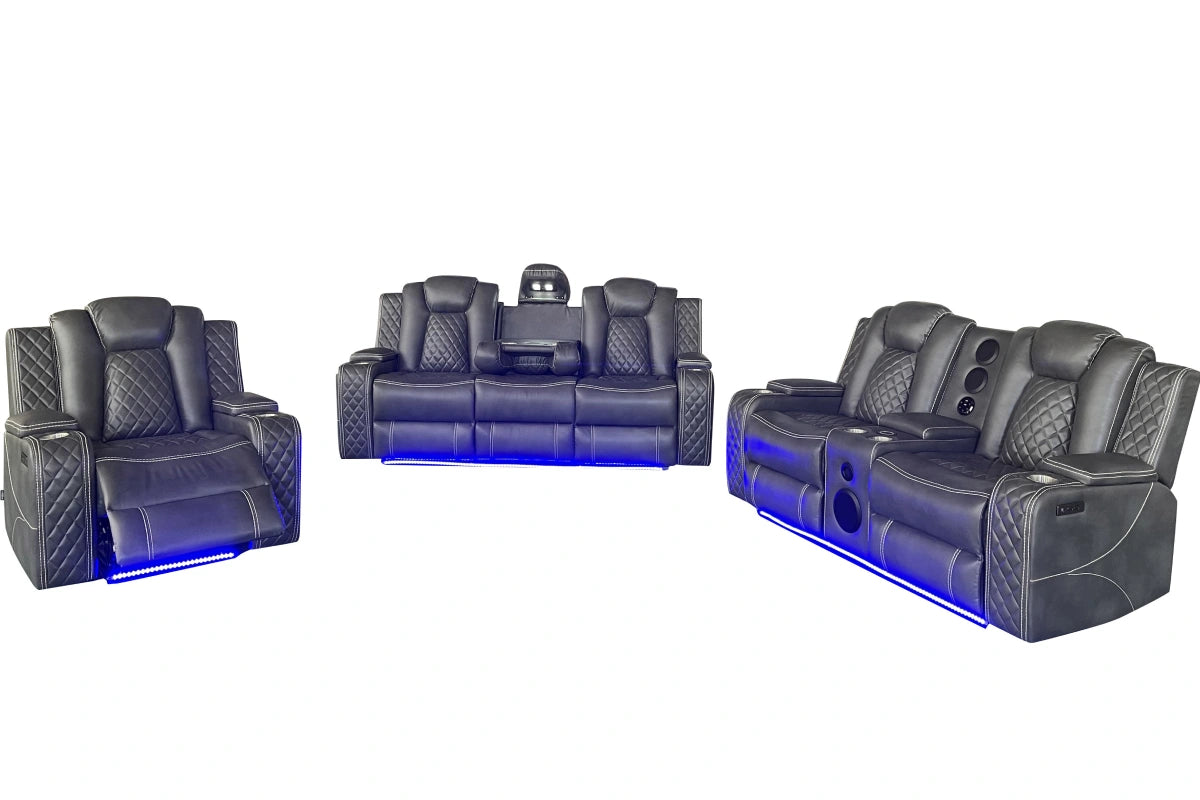 grey reclining sofa