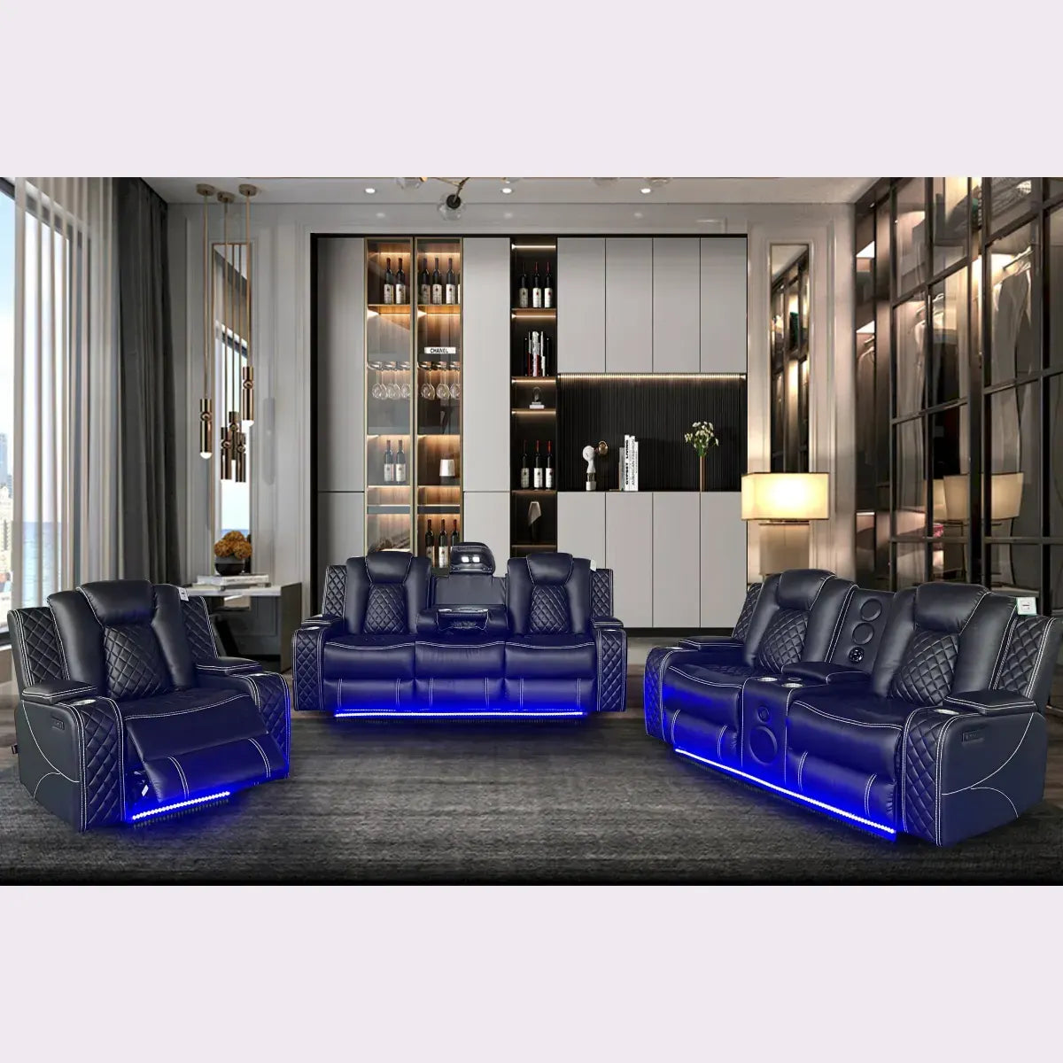 electric recliner sofa – black