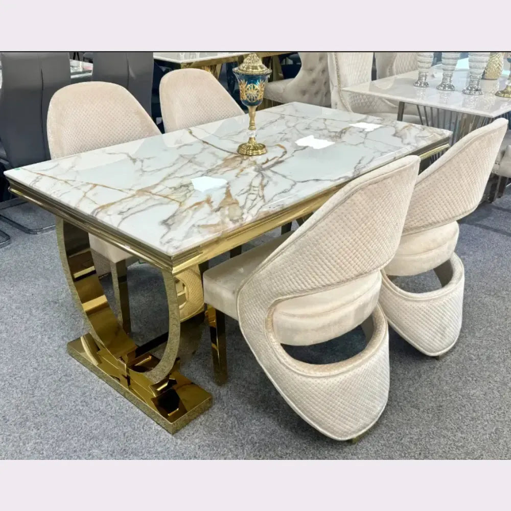 gold legs dining table and chairs (1) (1)