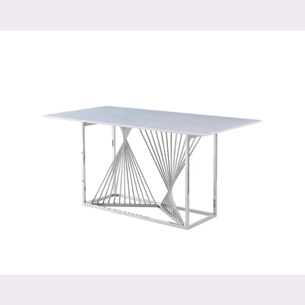modern dining table silver (1)