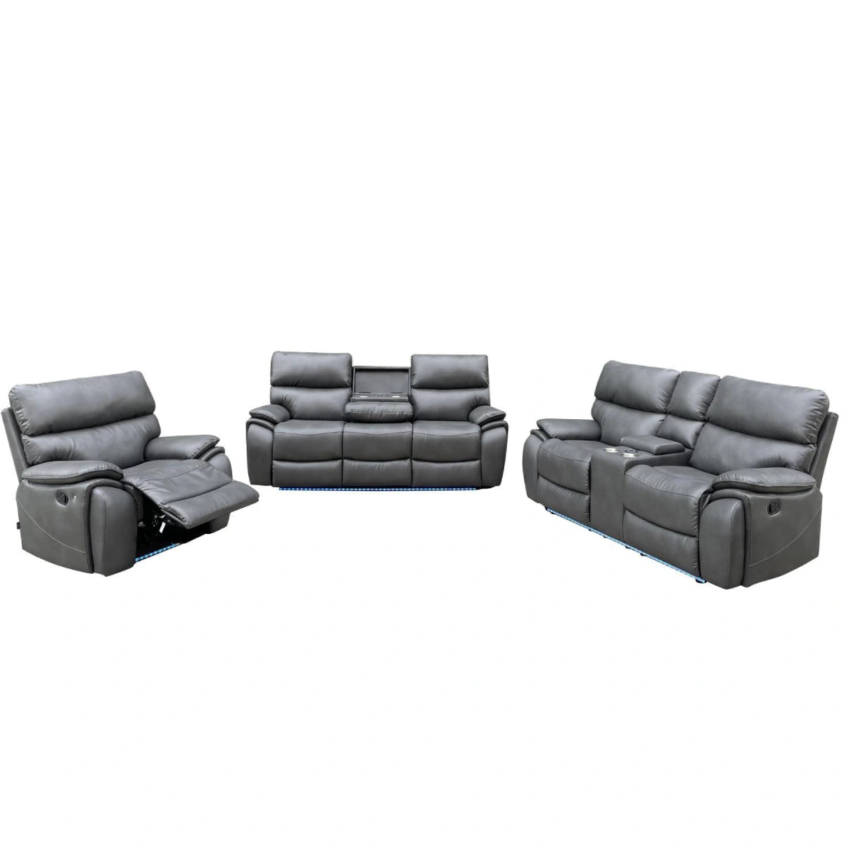 reclining grey sofa
