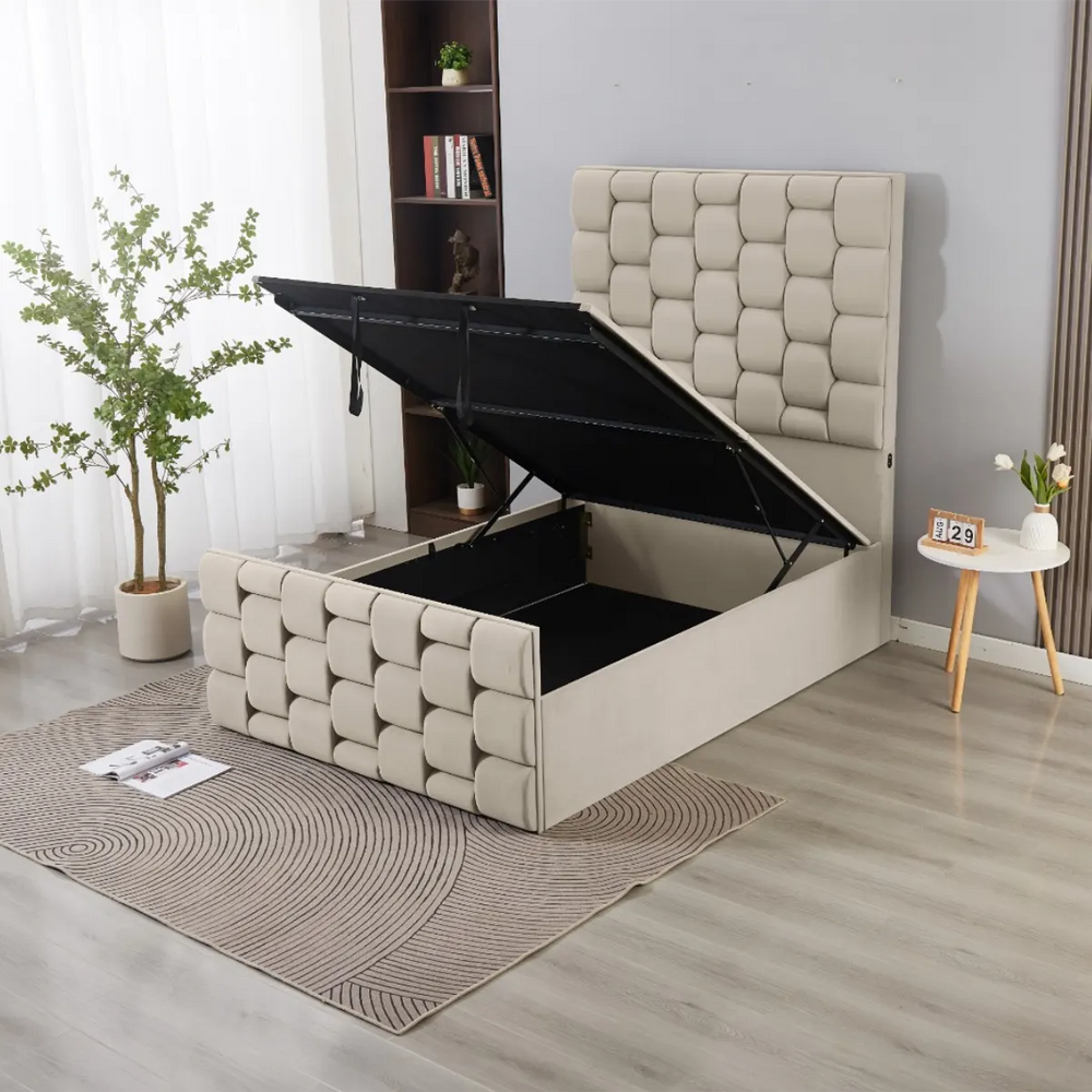 cream ottoman bed