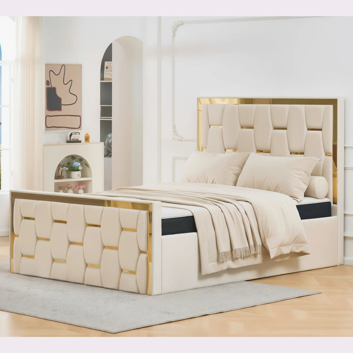 best ottoman bed with accent trims