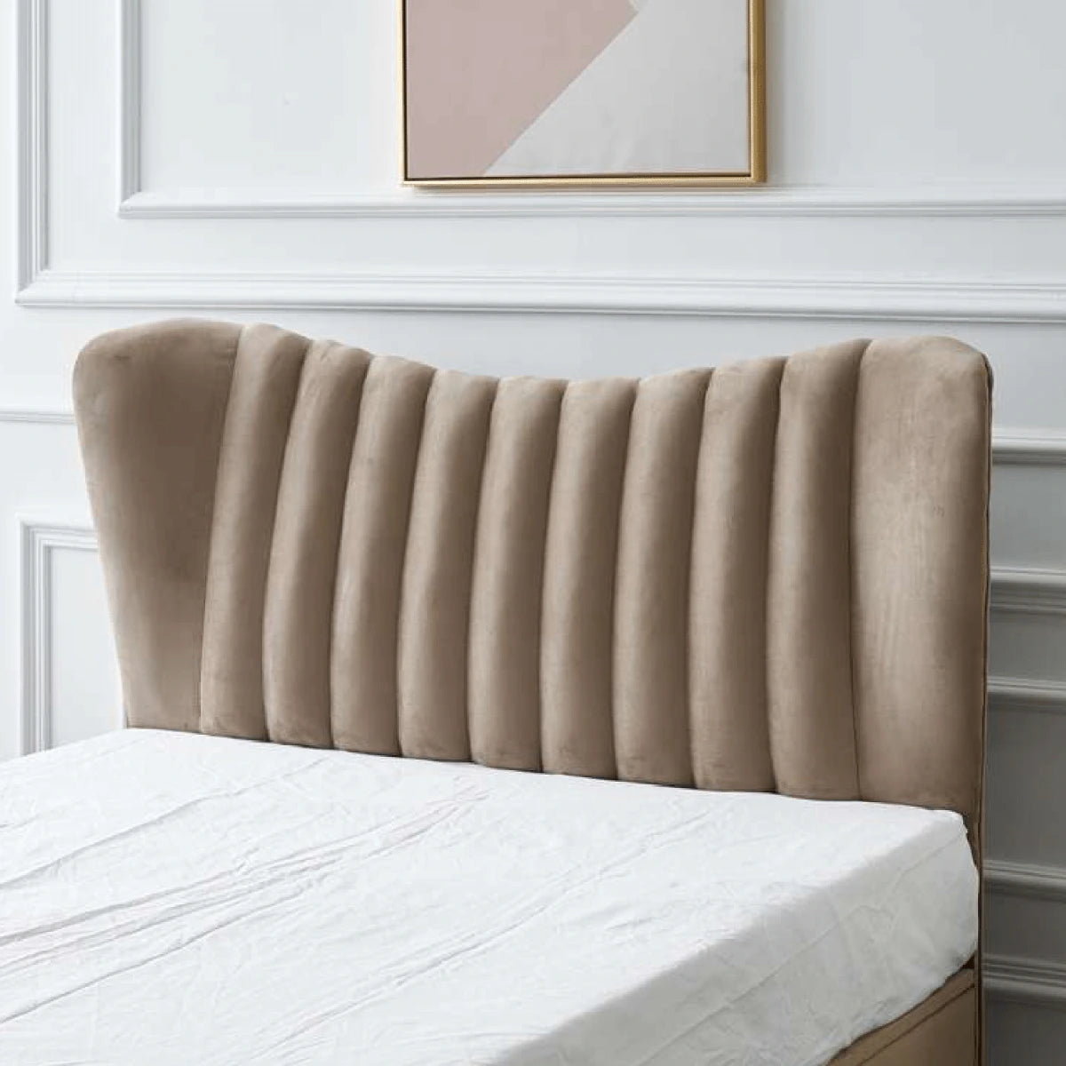 brown modern double bed