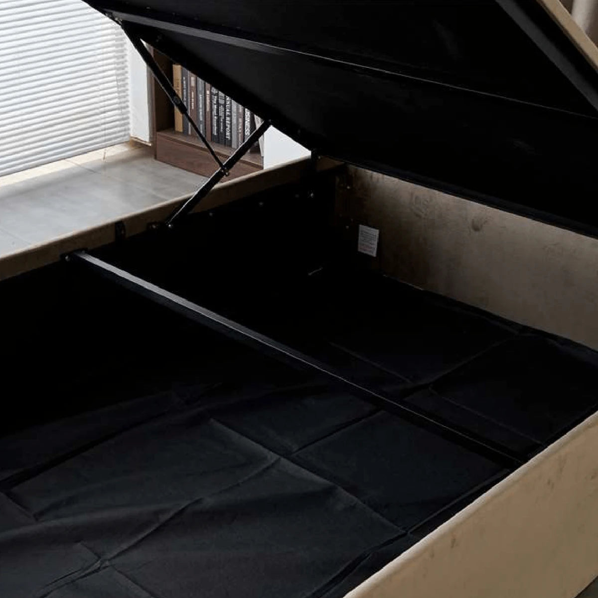 brown ottoman bed with lift