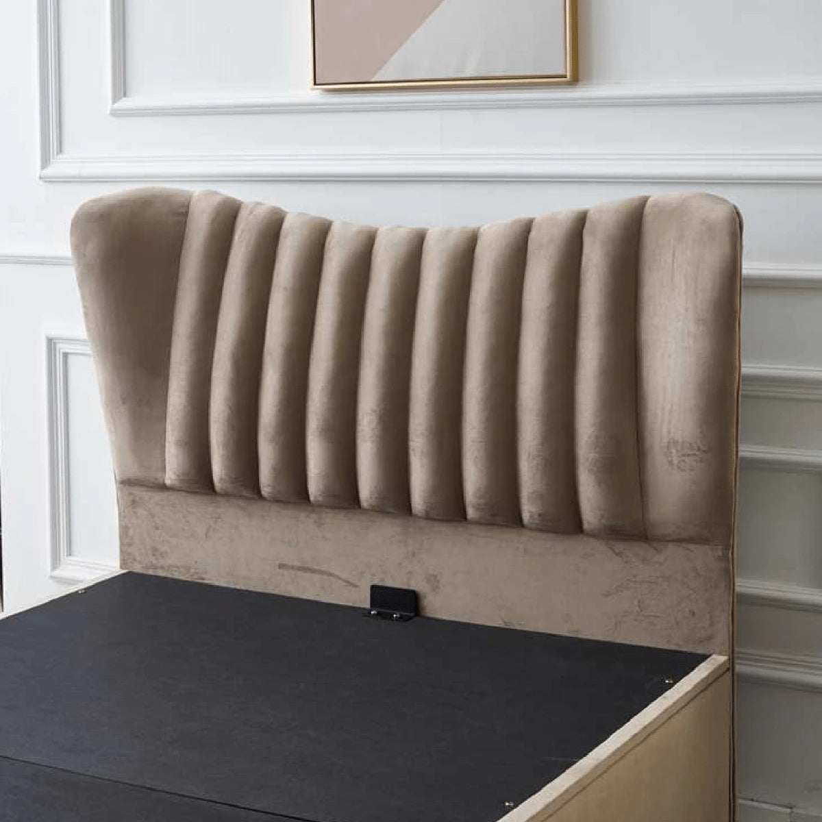 brown velvet bed