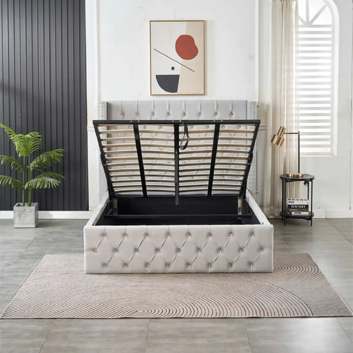 lift up bed with storage underneath