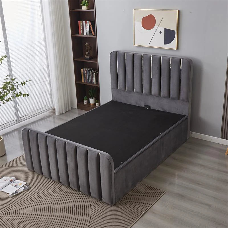 beautiful grey ottoman bed