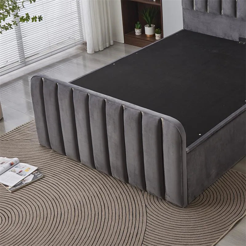 grey bed frame ottoman