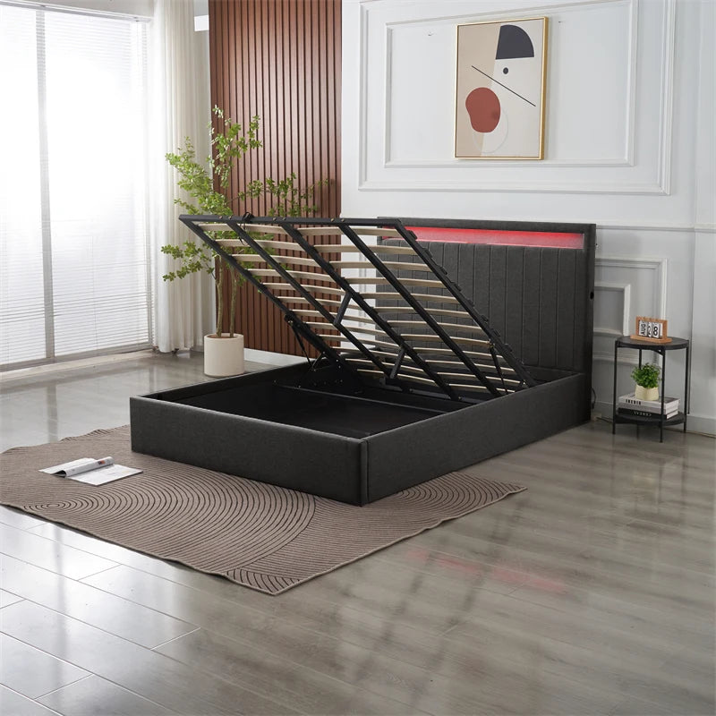 black ottoman bed frame