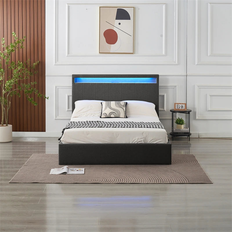 black ottoman storage bed