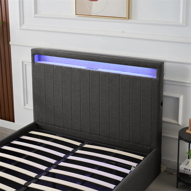 Double Bed Frame Ottoman black