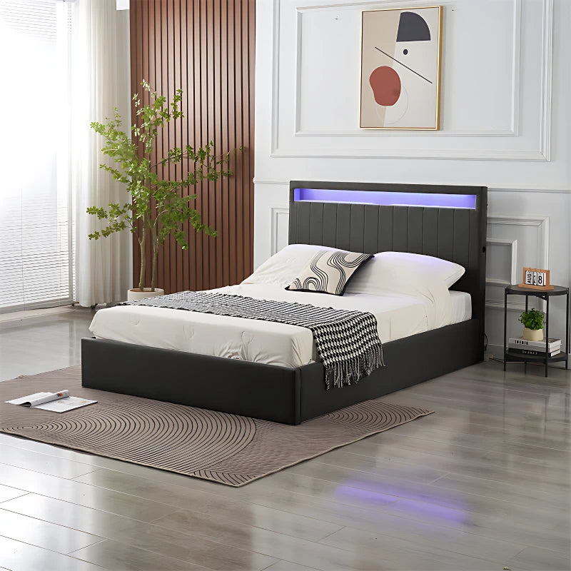 double black ottoman bed