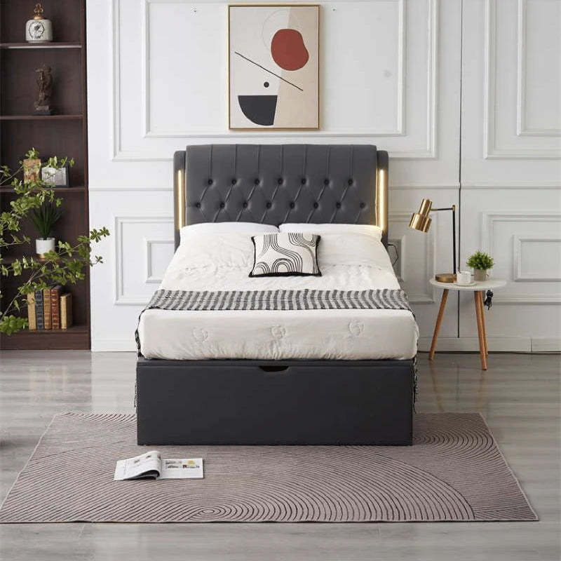 ottoman double storage bed with Led lighting