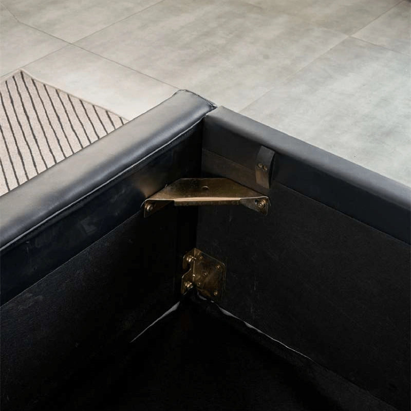 faux leather storage bed