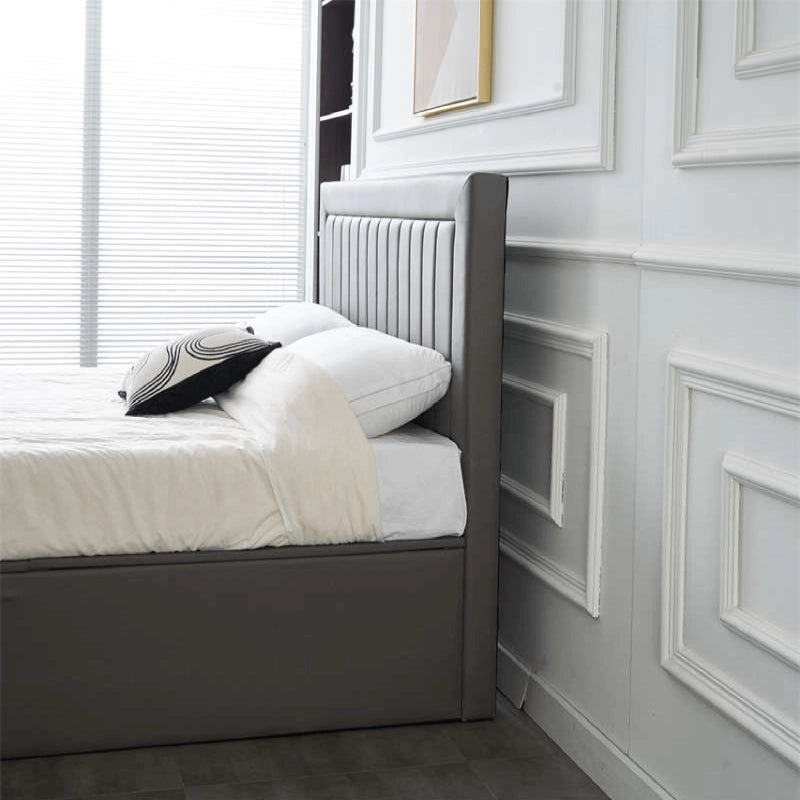 ottomon beds in grey
