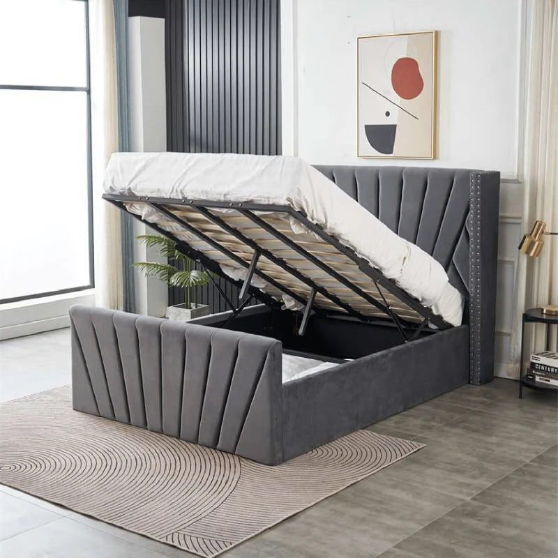 winged ottoman double bed