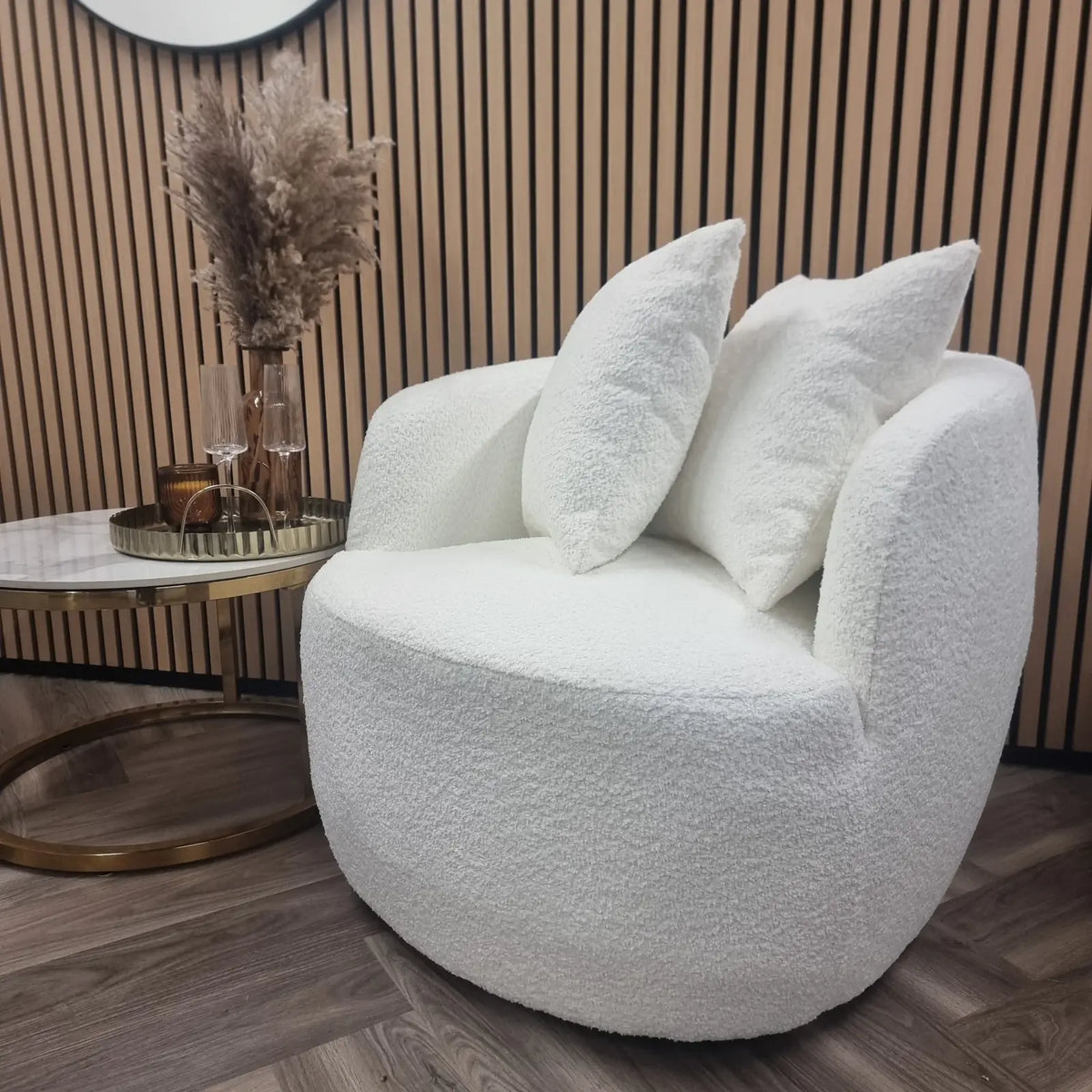 cuddle chair full view in a living room