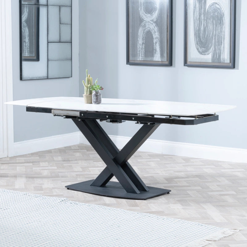extending dining tables white