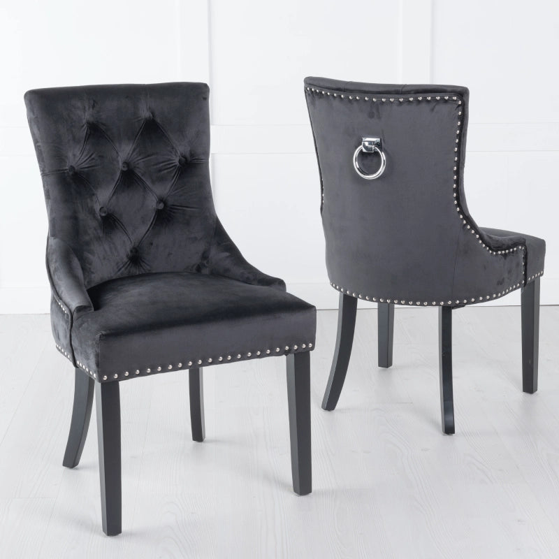 Black Dining Chair with Black Legs