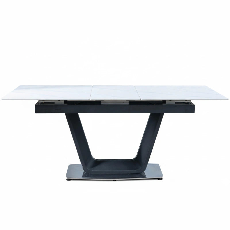 white top extending dining table