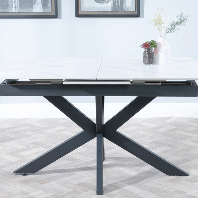 white extendable dining table