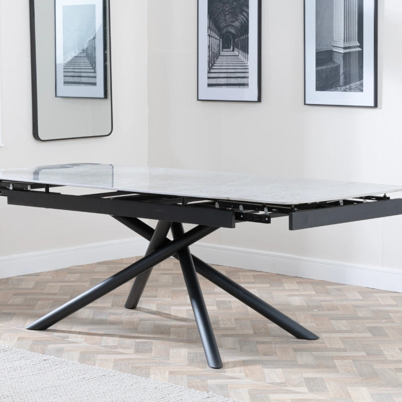 cross legged dining table grey