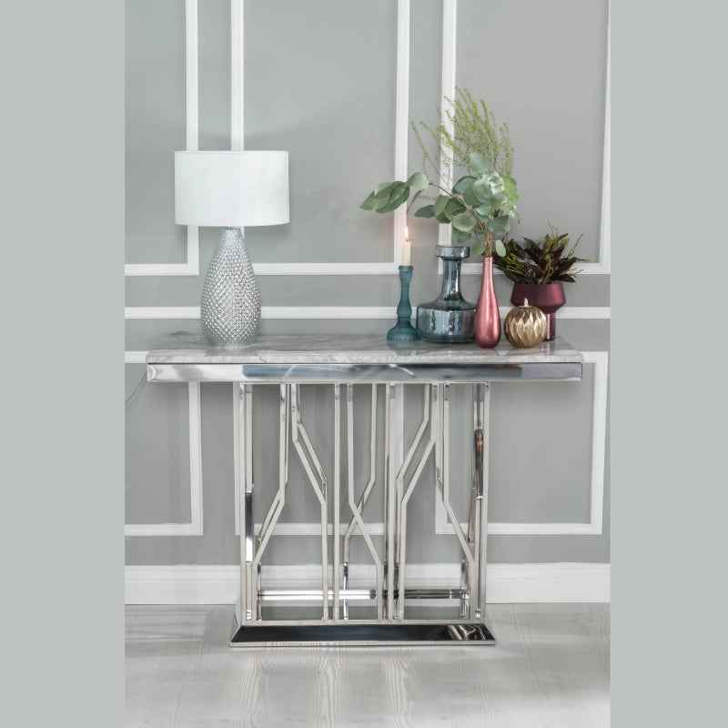 Marble and chrome console table
