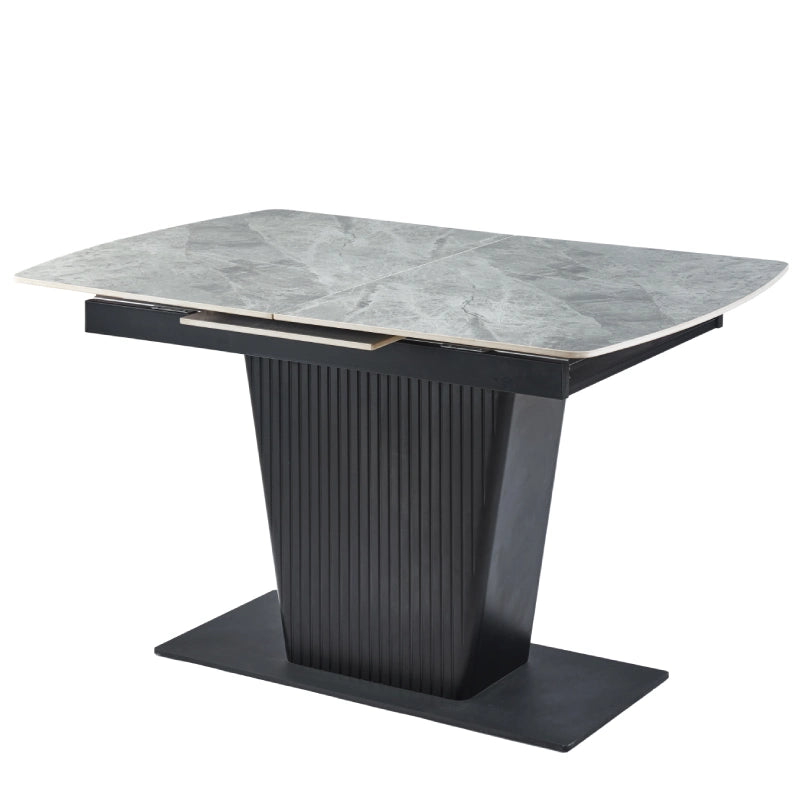 grey pedestal base dining table