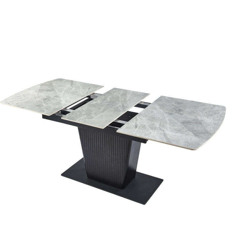 rectangular pedestal table grey