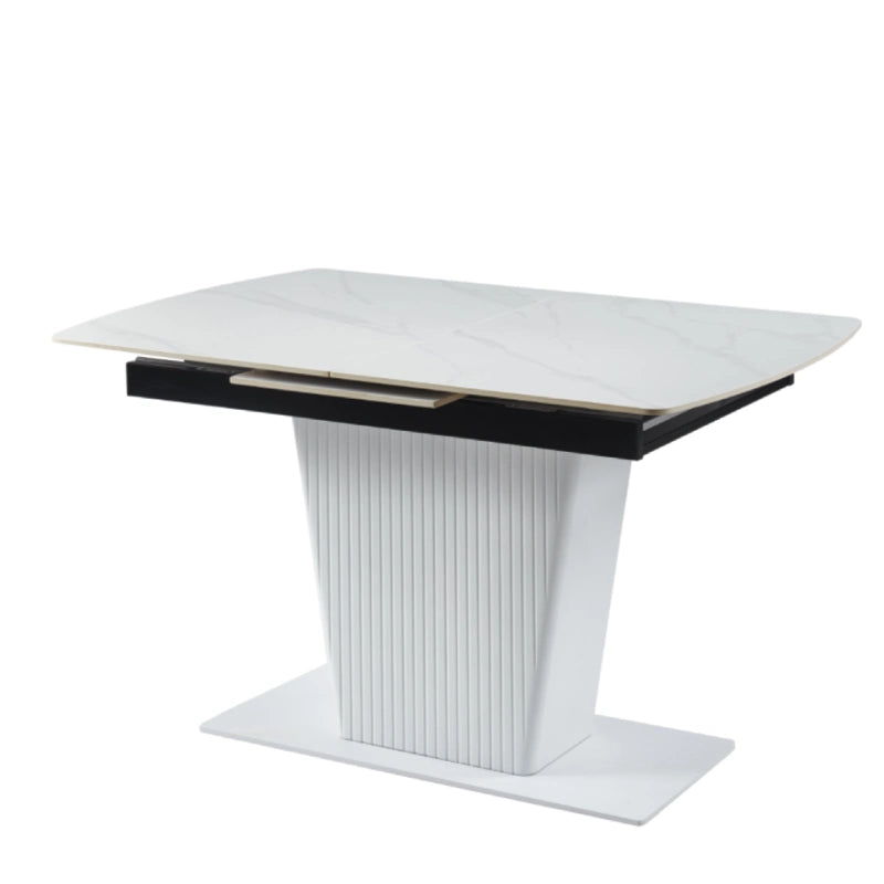 white pedestal base dining table