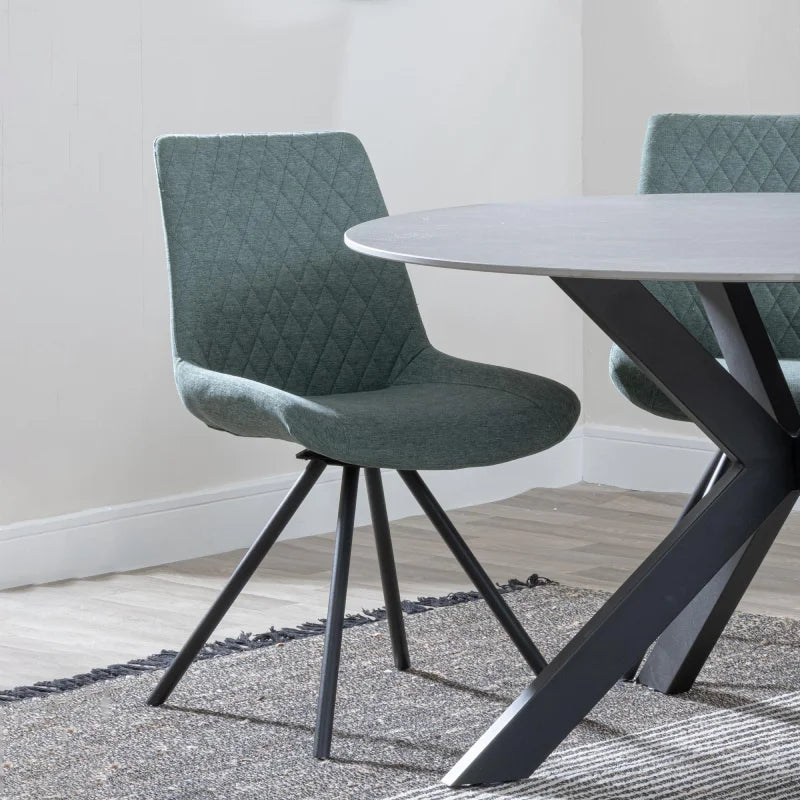 swivel dining room chairs green