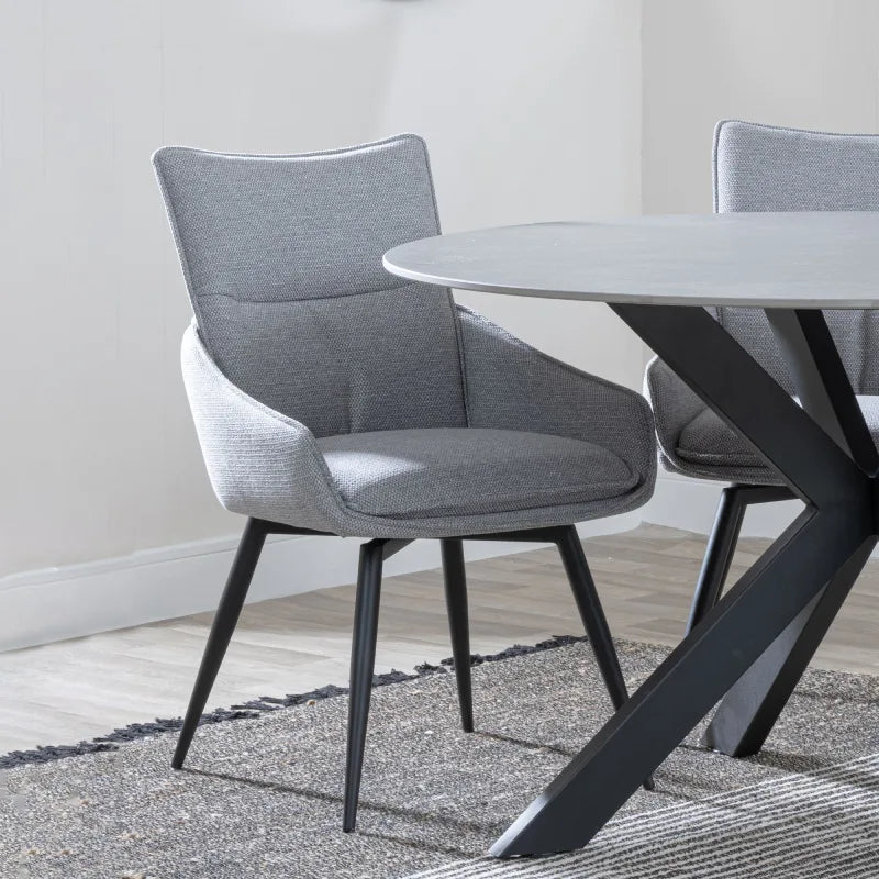upholstered dining room chairs in grey