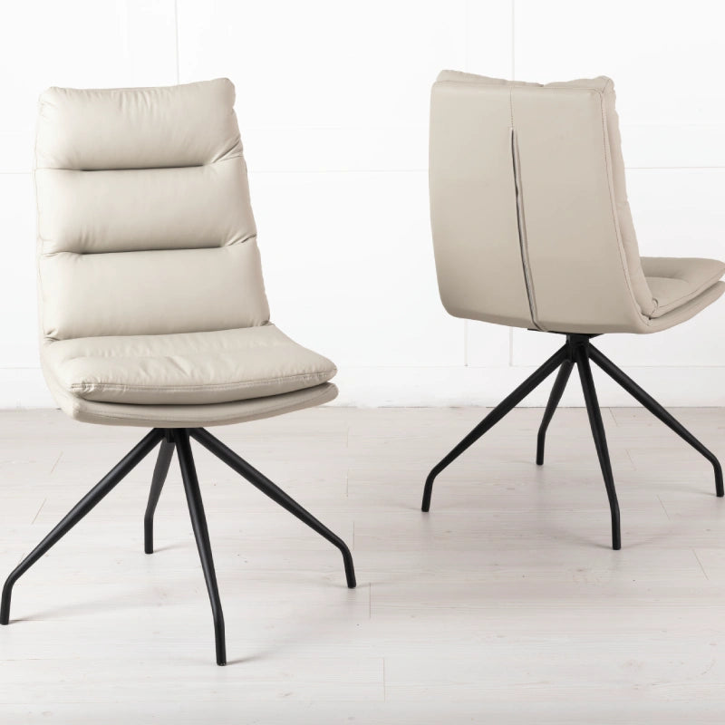 leather upholstered seat with black metal legs